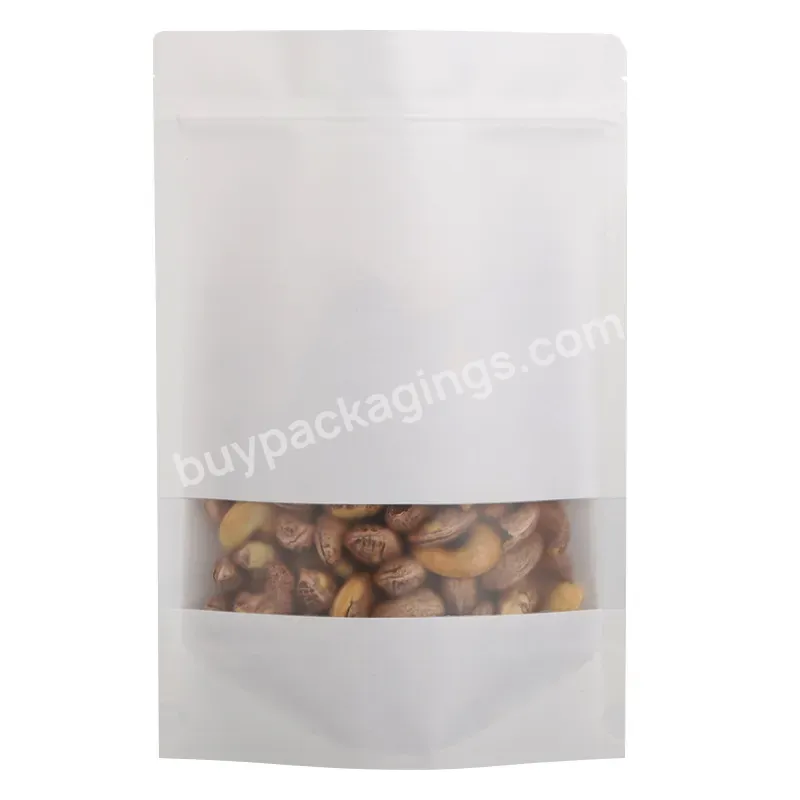 Vertical Packaging,Customized Brown White Kraft Paper Bag,Polyester Film Bag With Window