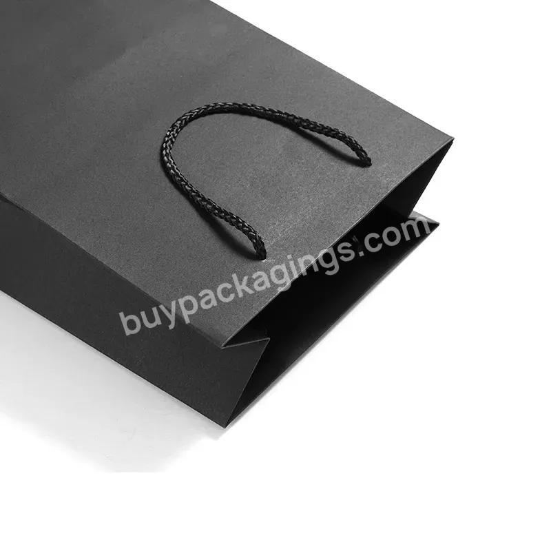 Vertical Version Black High Quality Simple Paper Bag For Festival Gift Party Christmas Paper Shopping Bag With Handle - Buy Black Paper Bag,Paper Shopping Bag,Bag For Festival Gift Party.