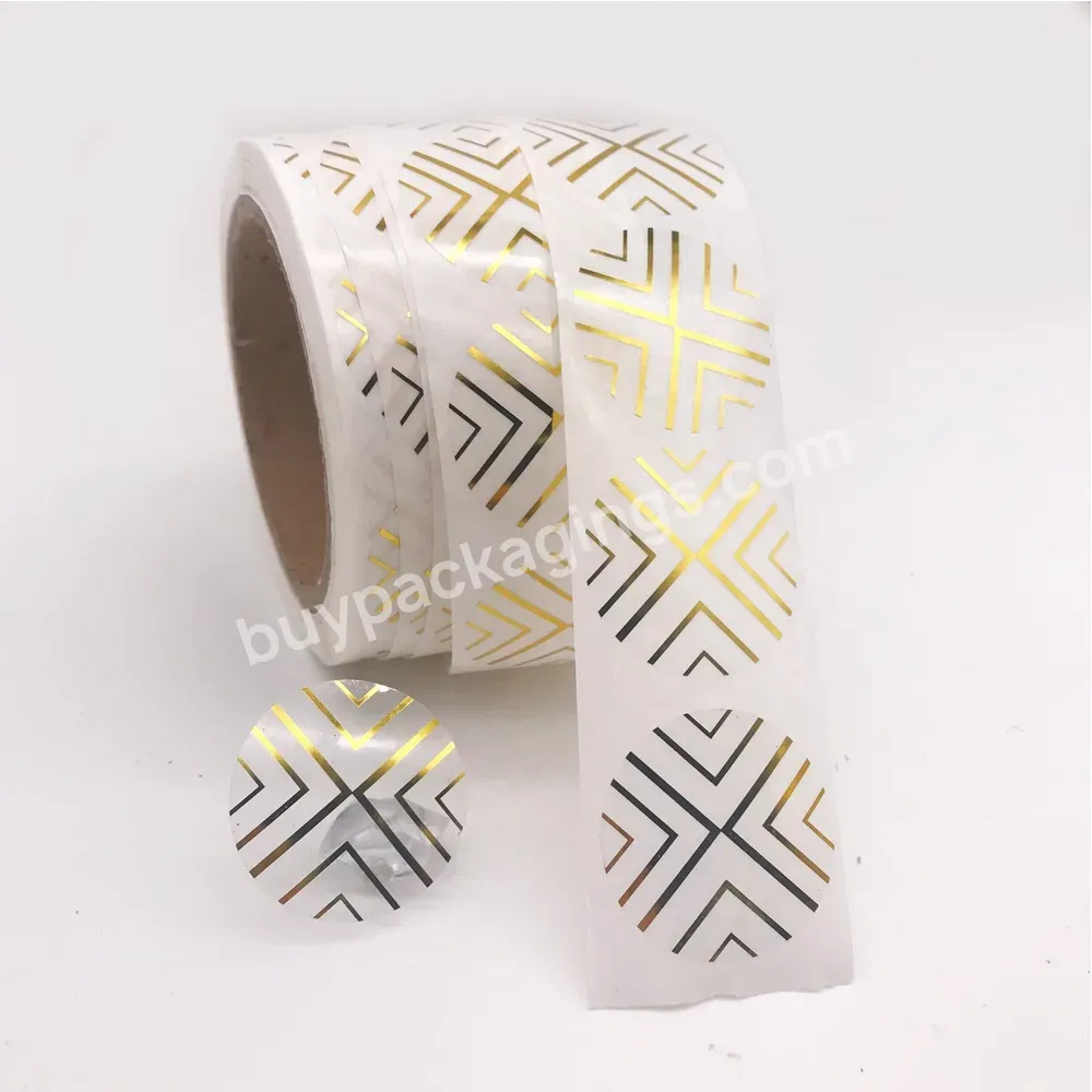 Waterproof Custom Adhesive Clear Gold Foil Round Stickers Roll Printing - Buy Custom Clear Stickers,Clear Round Sticker,Clear Foil Stickers.