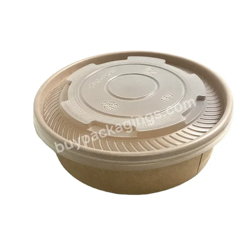 Waterproof Disposable Salad Food Containers Paper Kraft Salad Bowl Dispoosable Cup With Lid - Buy Disposable Salad Food Containers,Paper Kraft Salad Bowl,Dispoosable Cup With Lid.