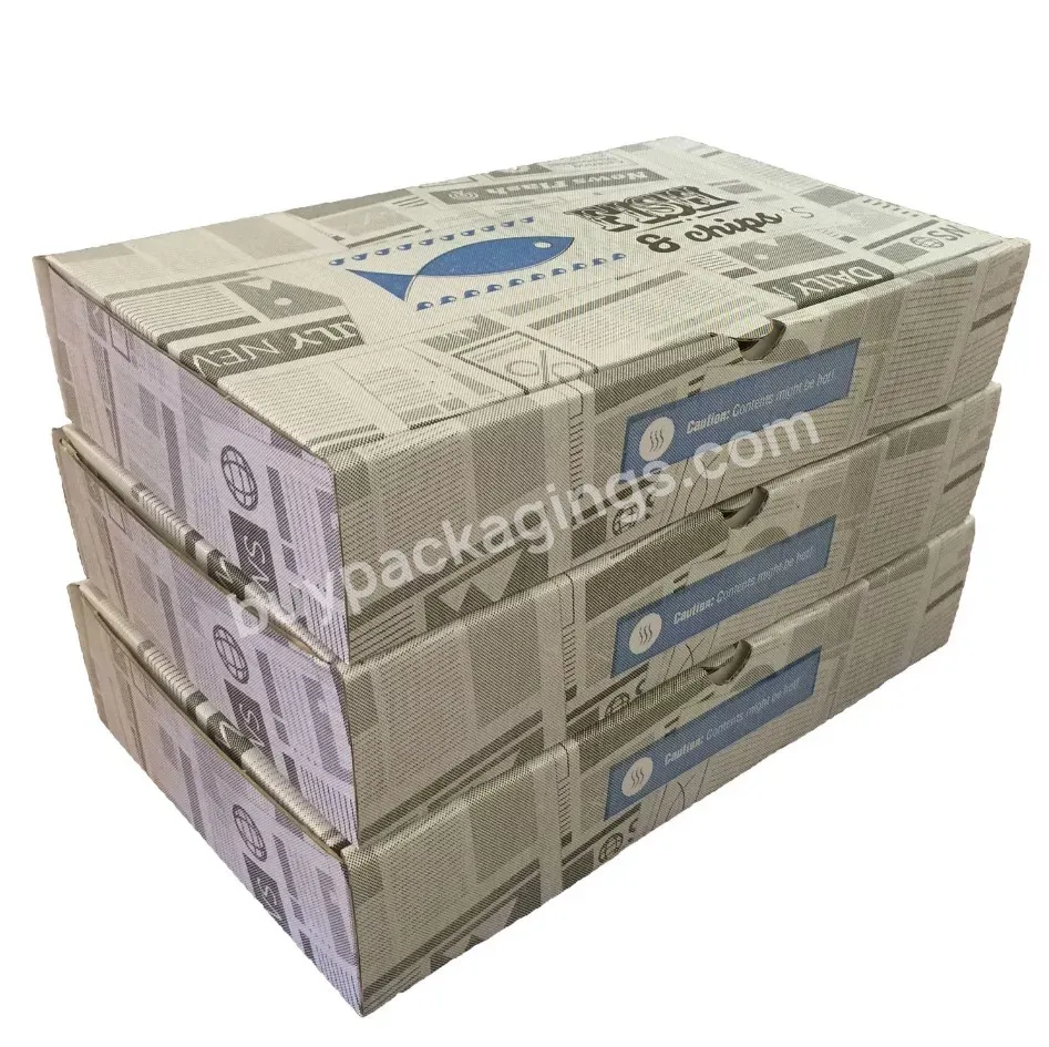 Waterproof Fish And Chips Cardboard Box Packaging High Quality Take Away Box - Buy Fish And Chips,High Quality Take Away Box,Cardboard Box Packaging.