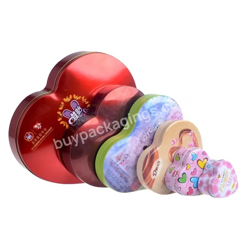 Wedding Gift Metal Heart Shape Tin Box Custom Chocolate Candy Tin Box
