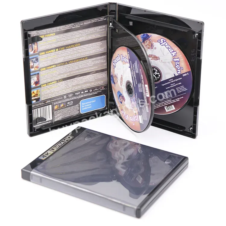 Weisheng 14mm Bluray Dvd Case 3discs 4k Uhd Blu-ray Cases Replacement Box Plastic Cd Dvd Box Black - Buy Cd Dvd Box Black,4k Uhd Blu-ray Cases,14mm Bluray Dvd Case.