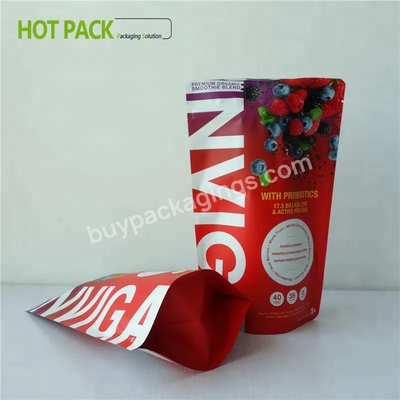 Whey Protein Powder Bag Stand Up Pouch Resealable Aluminum Foil Bags Food Packaging - Buy Aluminum Foil Whey Protein Powder Bag,Custom Printed Aluminum Foil Stand Up Pouch For Protein,Matte Protein Stand Up Pouch.