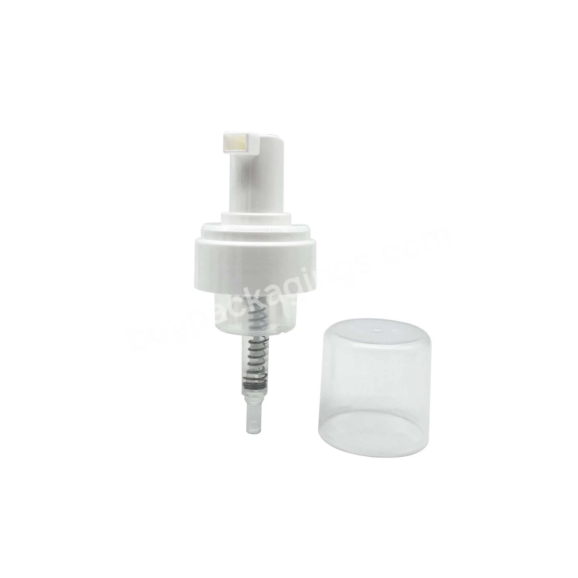 White 42mm 43mm Foam Pump With Clear Frost Cover Lid For Cosmetic Shampoo Soap Bottles - Buy 42mm Pp Foam Pump Dispenser,Pp Foam Soap Pump,Foam Pump With Frost Lid.