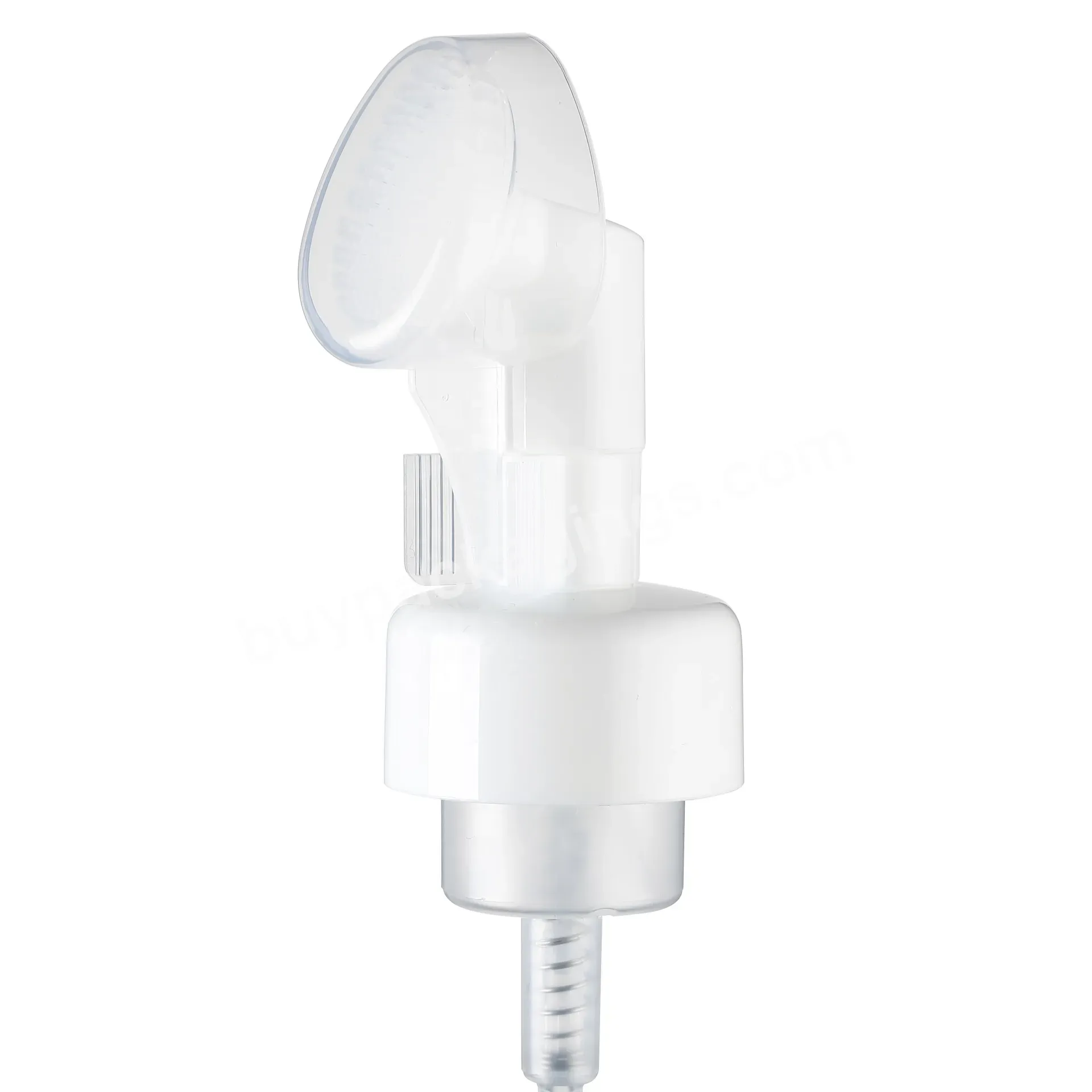 White 43mm Plastic Face Cleaning Foam Pump With Super Soft Silicone Brush