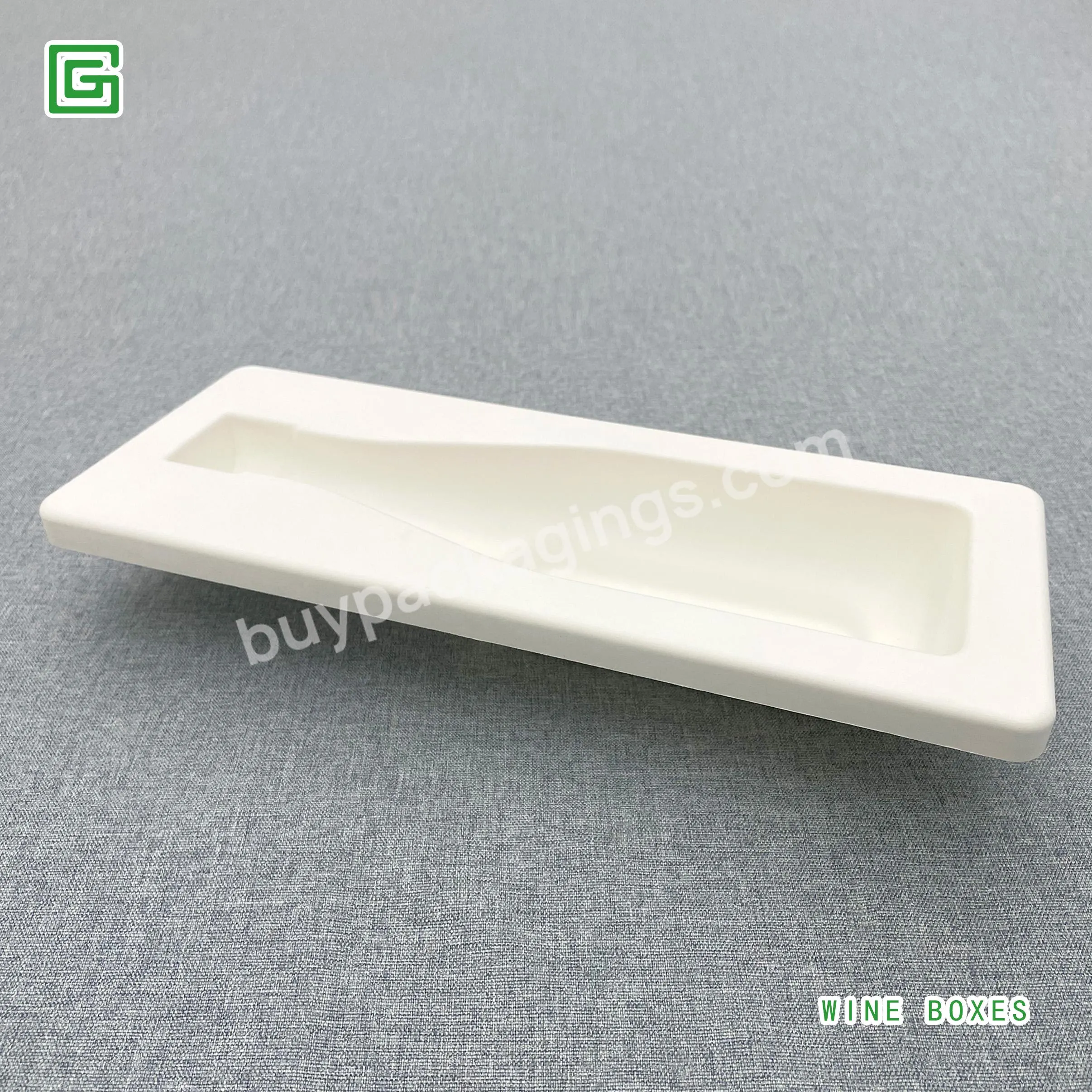 White Biodegradable Bagasse Material Custom Logo Printed Paper Luxury Box For Wine With Free Design - Buy Packaging For Wine Products,Wine Packing Pulp Tray,Packaging Closure Gift Box.