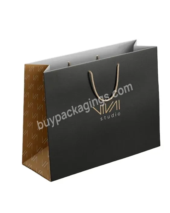White Black Kraft Clothing Craft Cardboard Shopping Paper Bag With Custom Logo Print Hot Stamping For Handles Paper Gift - Buy Luxury Paper Bag,Black Paper Bags,Shoe Bags Custom Logo.