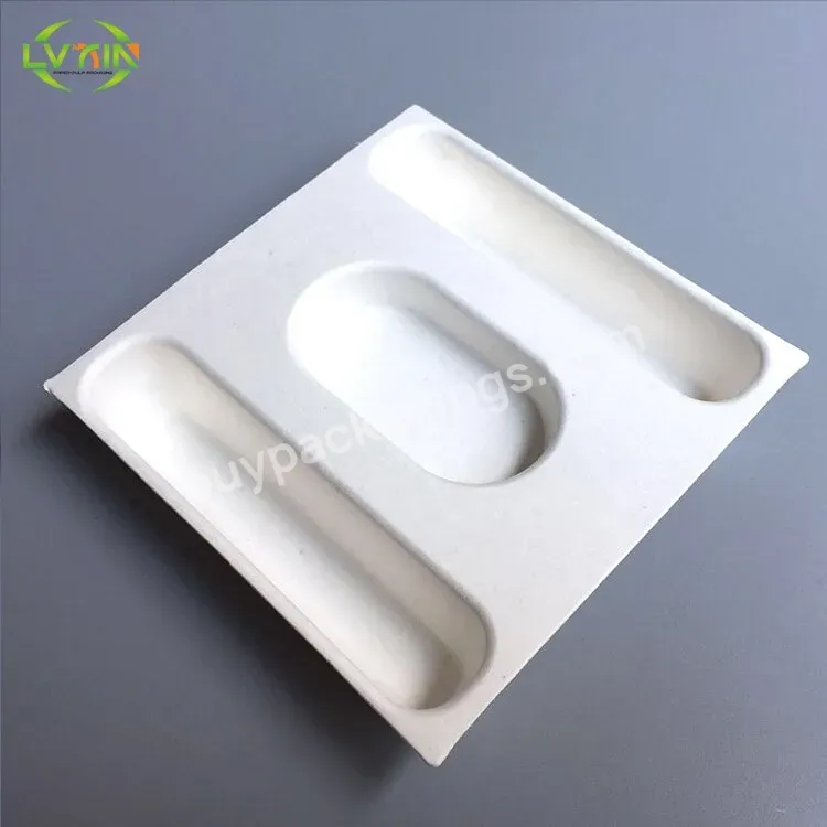 White Color Custom Eco-friendly Sugar Cane Fiber Moulded Pulp Insert Biodegradable Disposable Packaging - Buy Molded Pulp Paper Insert Tray,Packaging Paper Insert,Packaging Insert Pulp.