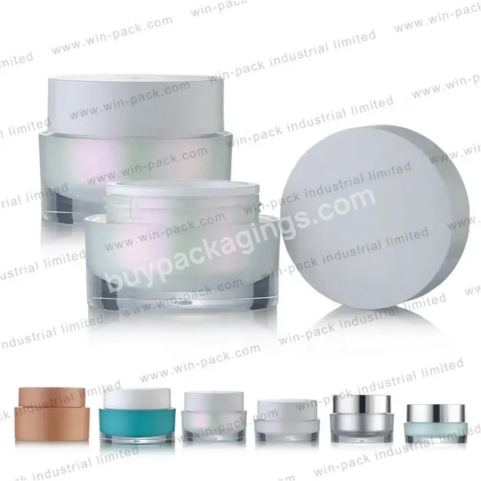 White Fancy Plastic Acrylic Cosmetic Body Cream Jar 15g 30g 50g - Buy Cosmetic Cream Jar,Body Cream Jar,White Cream Jar.