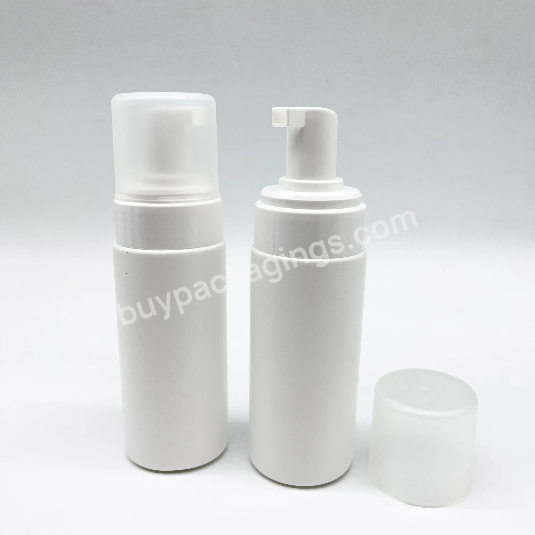 White Frost Pe Foam Soap Bottle With White Foam Pump And Clear Frost Cover Lid 4oz - Buy 120ml Plastic Foam Bottles,Plastic Foam Pump Bottle With Uv Gold Foam Pump,Foam Cleanser Bottle 120ml.