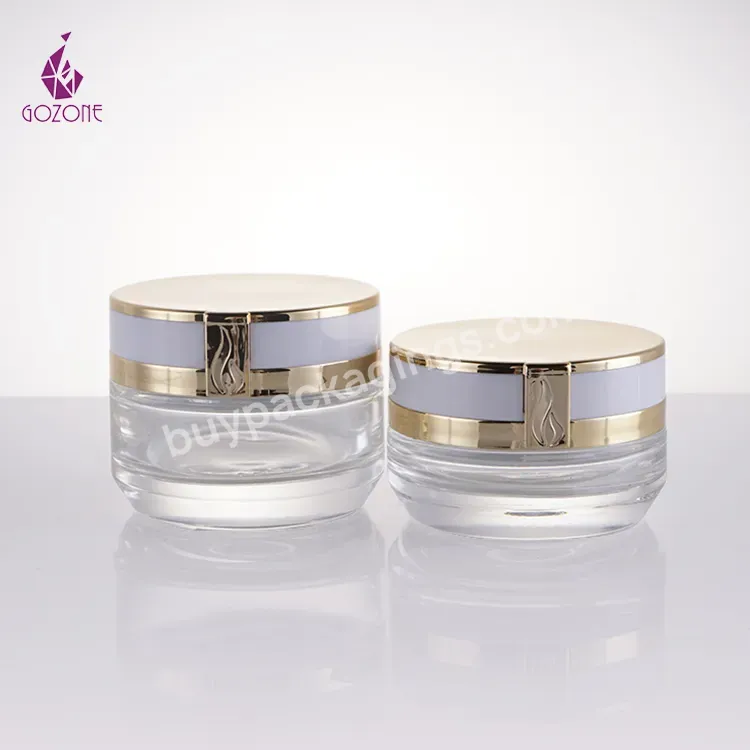 White Lid Round Customised 30g Glass Cream Jar Empty Containers For Lotions And Creams - Buy Lotion Containers,Container Cosmetic,50ml Cosmetic Jar.