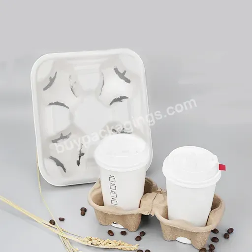 White Paper Pulp Wholesale Disposable Take Away Hot Coffee 2 Cups Carrier Cup Tray Holders - Buy Disposable Drink Carrier With Handle Kraft Paperboard Cup Holder For Hot Or Cold Drinks Paper Take Out Coffee Cup Drink 2 4 Pack,Disposable Paper Cup Cus