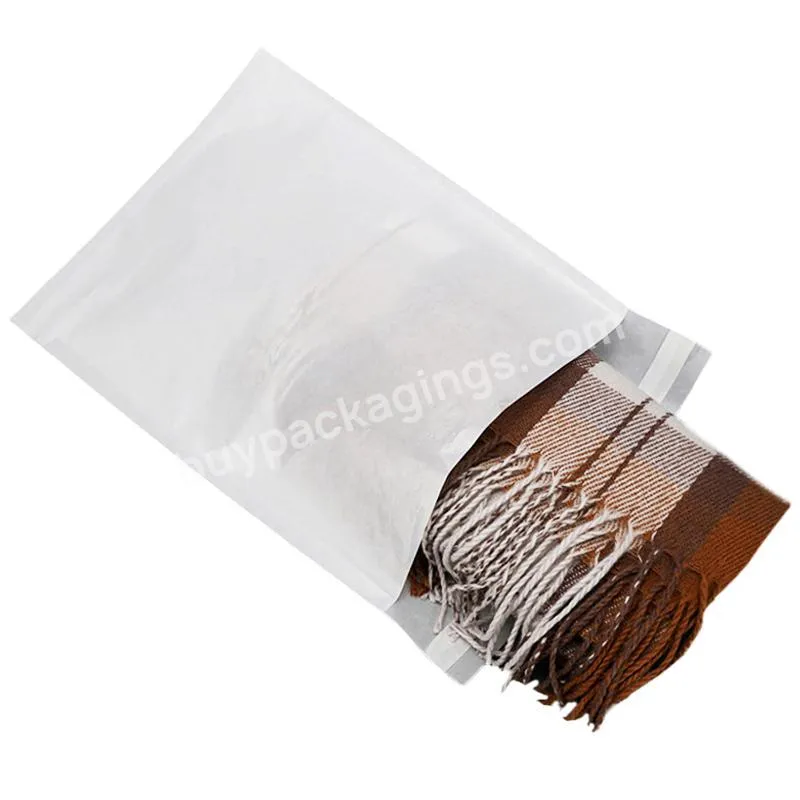 White Self Seal Waxed Clothing Garment Packaging Bags Custom Printed Glassine Paper Bag