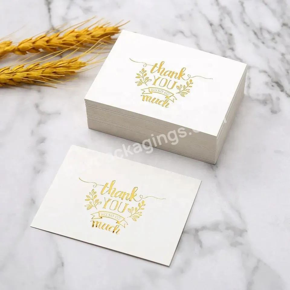 White Thank You Bronzing Card Gift Hang Tags Packaging 6x7.8cm