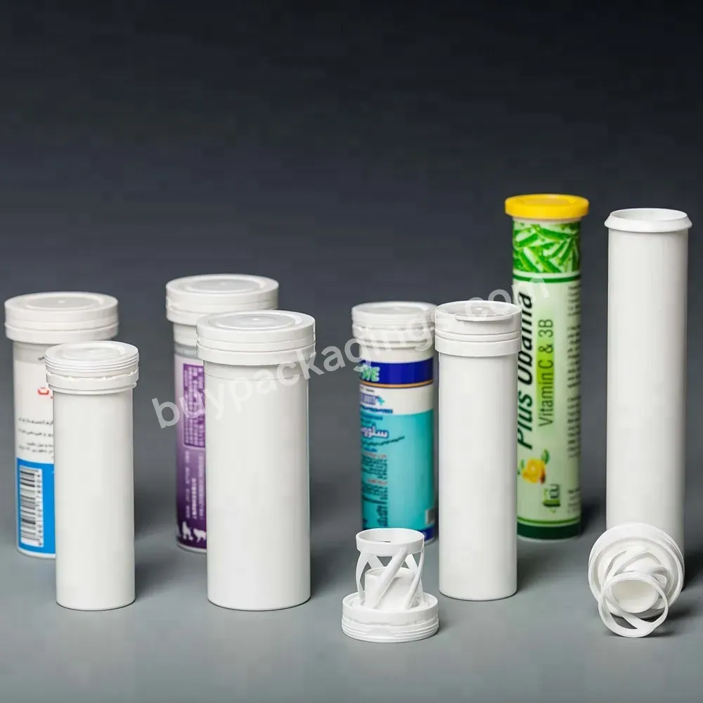 White Vitamin Table Packaging Bottle Thin Wall Plastic Tube Container With Silica Gel Cap For Electrolytes Effervescent Tablet - Buy Thin Wall Plastic Tube,Vitamin Table Packaging,Tube With Silica Gel Cap.