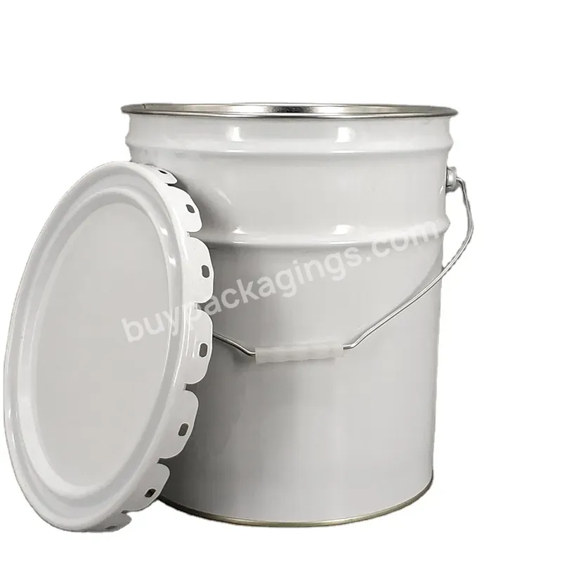 Wholesale 18l Metal Open Head Tin Pail Chemical Metal Tin Packing Custom Printing With Standard Lug Lid