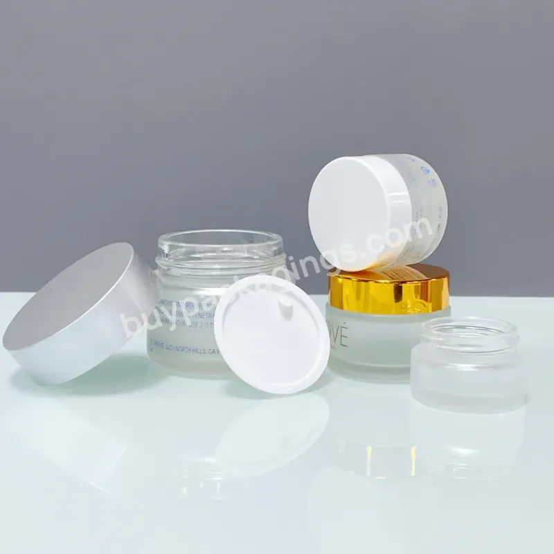 Wholesale 1oz 2oz Glass Face Cream Container Jar For Facial Mask Moisturizer Makeup Removing Cleansing Balm