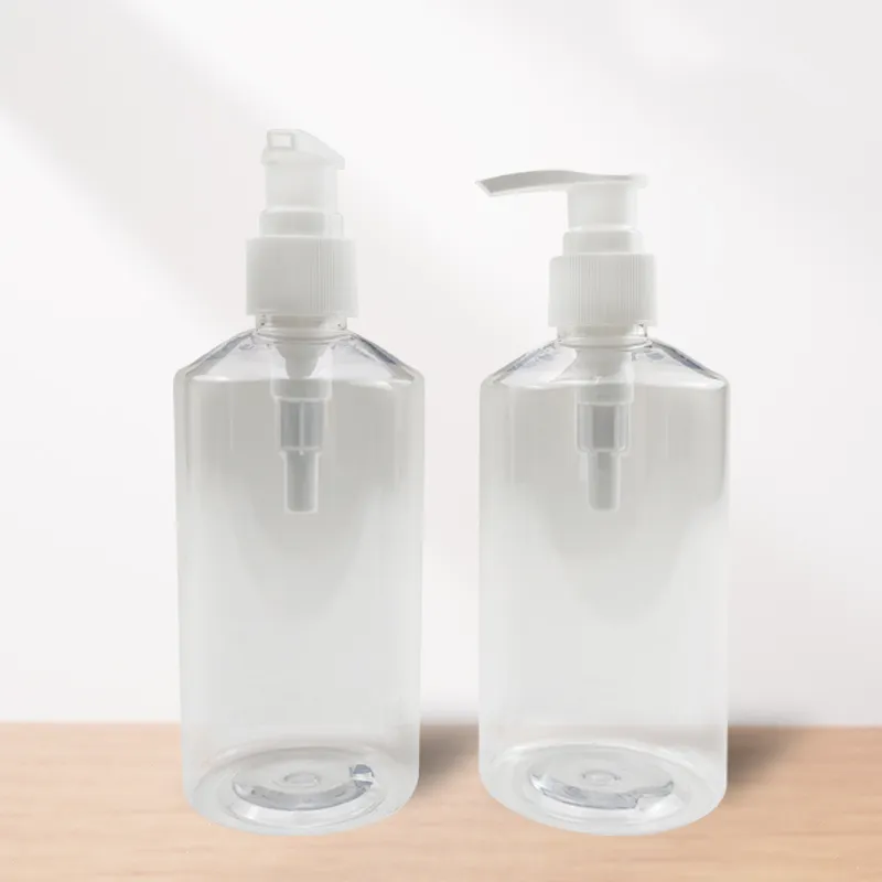 Wholesale 300 ML Round Shape Bottle Skin Care Lotion Plastic Packaging Bottle Eco-Friendly Transparent Empty Bottle Customize