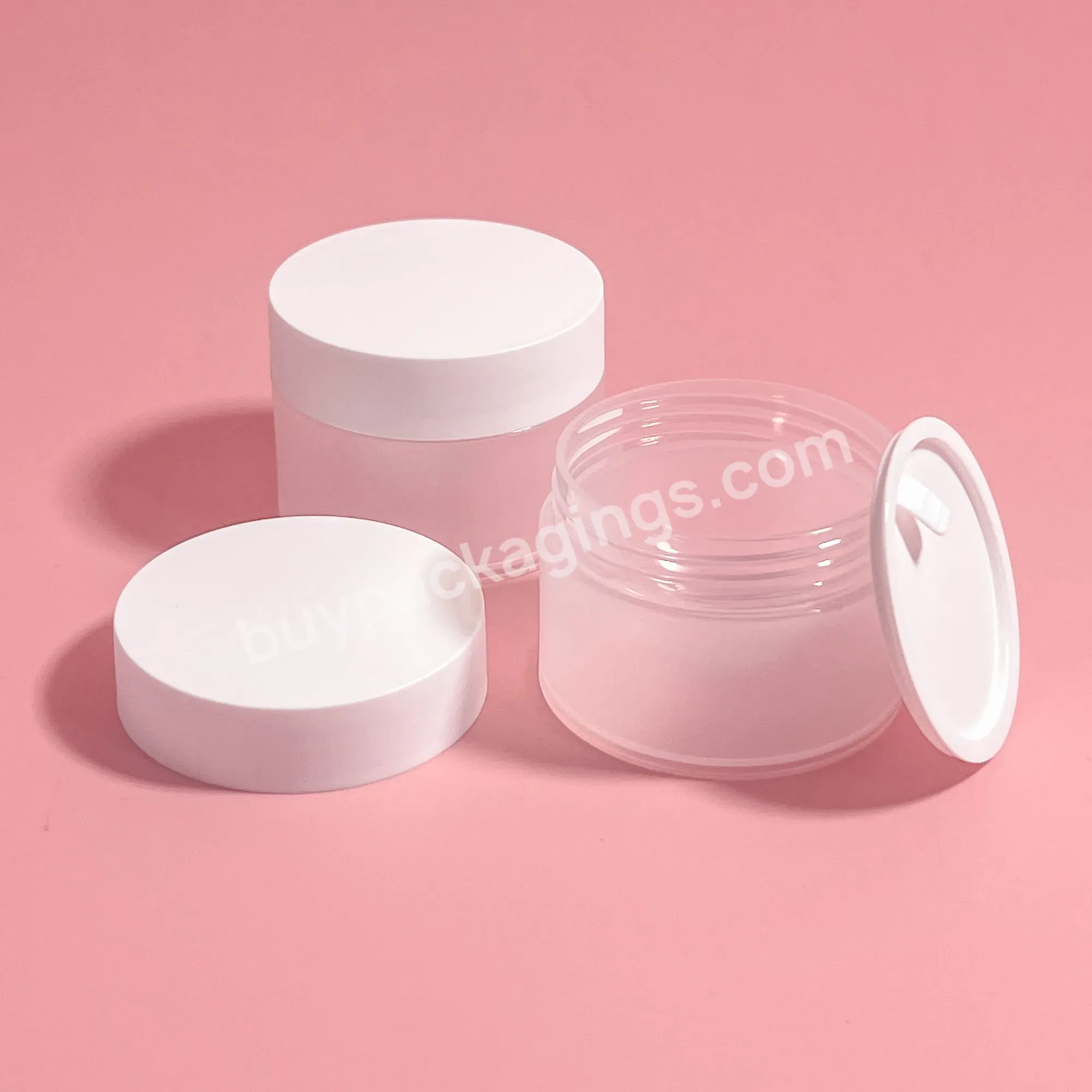 Wholesale 30g 50g Empty White Round Matte Face Cream Frosted Lip Balm Container Pp Cosmetic Plastic Jar With Lid - Buy Low Moq Empty Plastic Cosmetic Jars 30g 50g Matte Face Cream Frosted Lip Balm Container,Recycled Plastic Cosmetic Jars Round Shape
