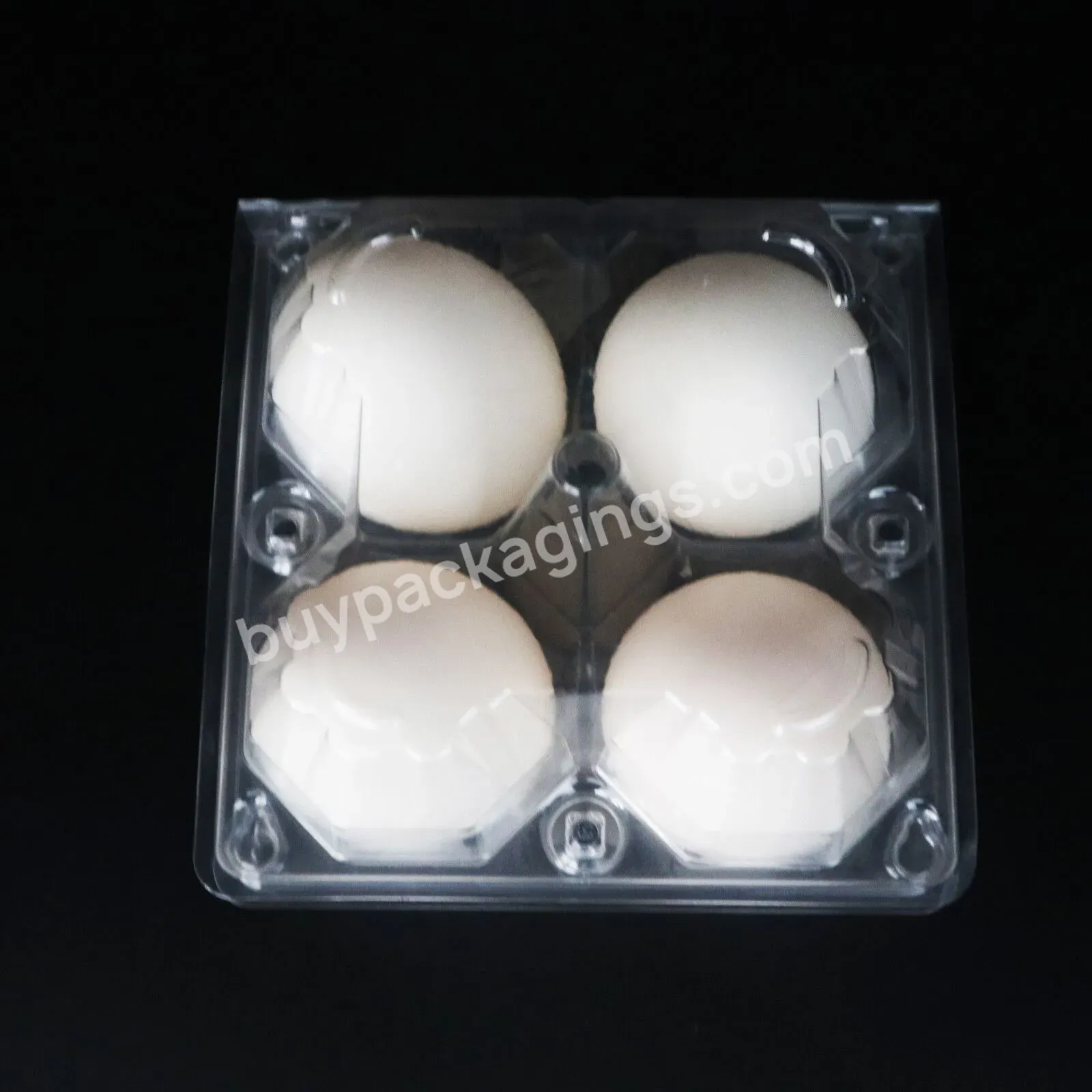 Wholesale 4 Hole High Quality Biodegradable Pet Blister Disposable Plastic Egg Tray In Food Grade