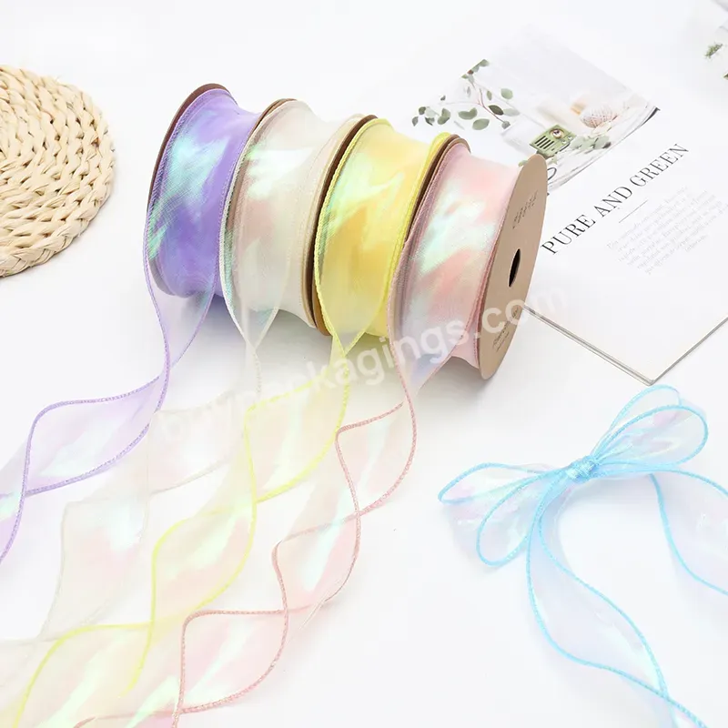 Wholesale 4cm*10yards Soft Colorful Fishtail Yarn Gauze Ribbon Roll For Bowknot Flower Bouquet Gift Diy Craft Packaging - Buy 4cm*10yards Soft Colorful Fishtail Yarn,Fishtail Yarn Gauze Ribbon Roll,Ribbon Roll For Bowknot Flower Bouquet Gift Diy Craf