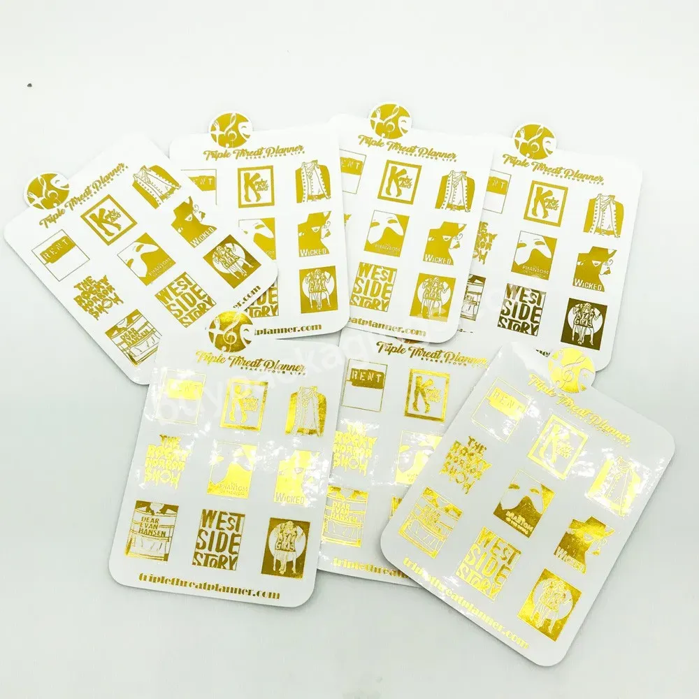 Wholesale Adhesive Happy Daily Monthly Bullet Journal Paper Gold Foil Planner Sticker Sheet - Buy Bullet Journal Planner Gold Foil Planner Sticker Sheet,Custom Lovely Journal Decoration Holographic Sticker Sheet,Paper Planner Gold Foil Planner Sticke