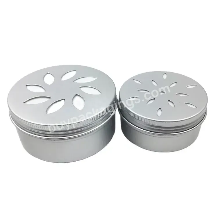Wholesale Aluminum Tin Jar Metal Cosmetic Jar With Hollow Hole Cover For Air Freshener Cream Packaging