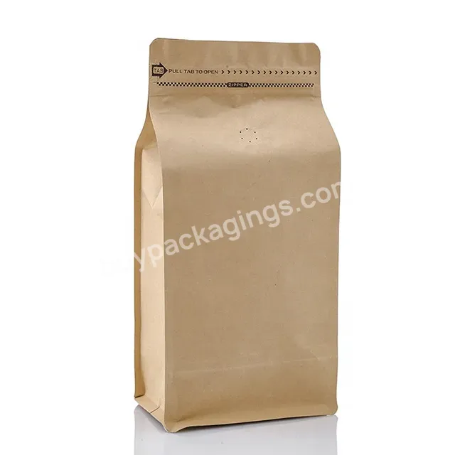 Wholesale Biodegradable Food Grade Flat Bottom 250g 500g 1kg 3kg Kraft Paper Pouch Coffee Packaging Bag With Valve - Buy Coffee Paper Bag,Coffee Paper Packaging Bag,Coffee Kraft Paper Bag.