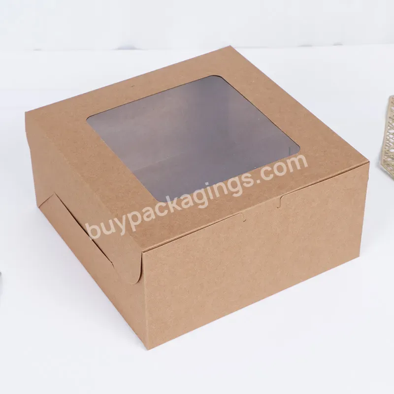 Wholesale Cardboard Paper Pvc Board Packaging Custom Square Luxury Birthday Cake Dessert Paper Box With Window - Buy Custom Size Cake Packaging Paper Box,Food Grade Box With Transparent Window,Eco-friendly Box For Cake.