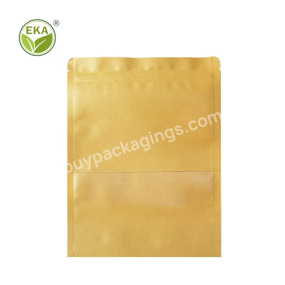 Wholesale Cheap Nuts Packaging Pouch Clear Window Pouches Paper Bags Custom Logo Brown Kraft Paper Zipper Bag With Window - Buy Paper Zipper Bag,Kraft Bag Zipper,Brown Paper Bag With Window.