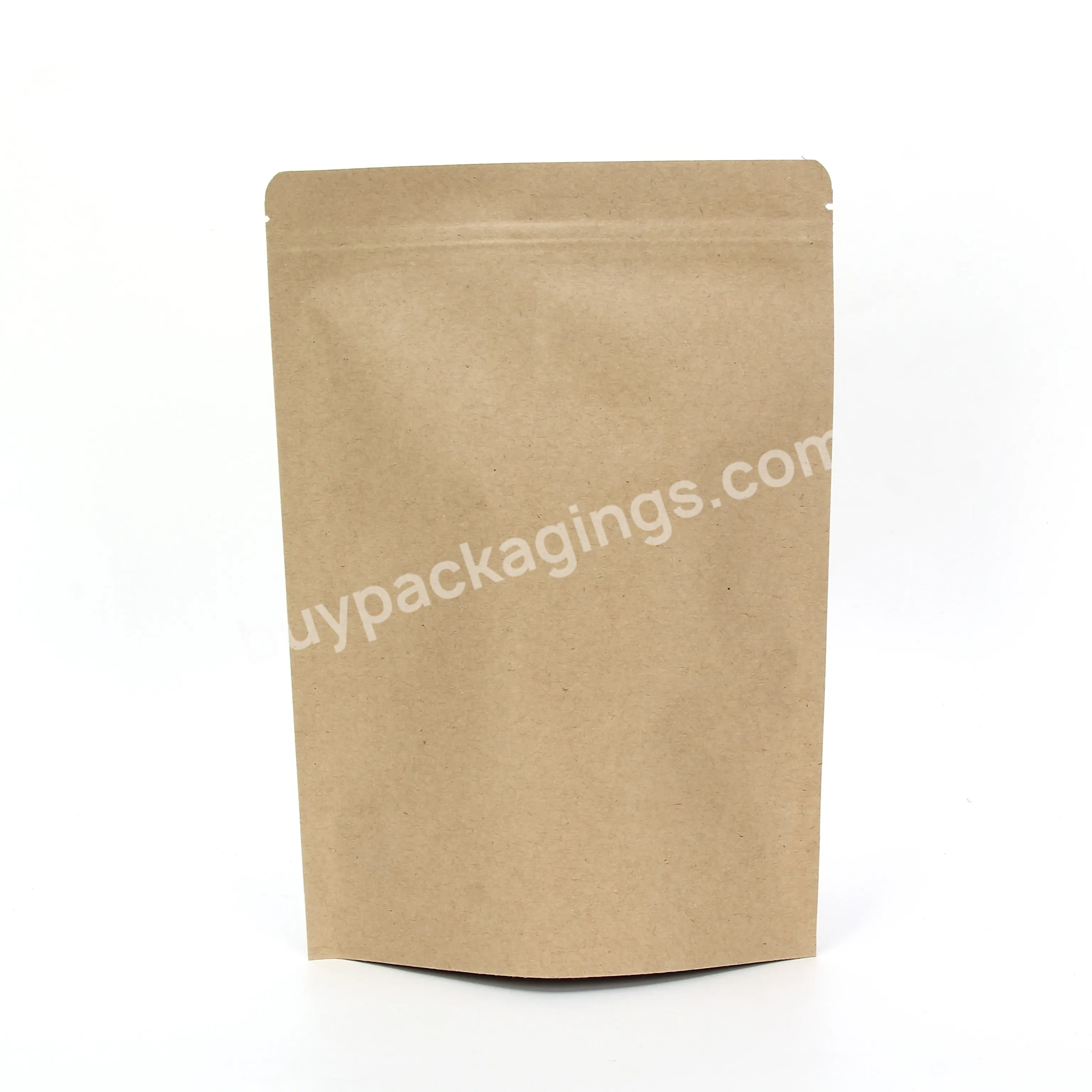 Wholesale Cheap Resealable Instock Plain Natural Brown Kraft Paper Stand Up Bag With Zipper For Snack/nut/cooki - Buy Kraft Stand Up Pouch,Plain Kraft Paper Bag",Resealable Snack Bags.