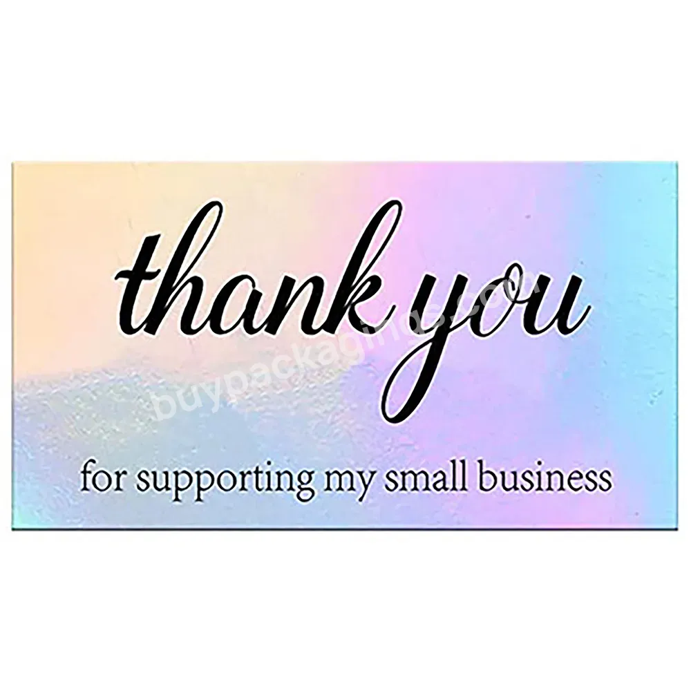 Wholesale Cheap Thank You Holographic Card Custom Logo Printing For Support My Small Business - Buy Holographic Business Card,Holographic Card Custom,Thank You For Supporting My Small Business.