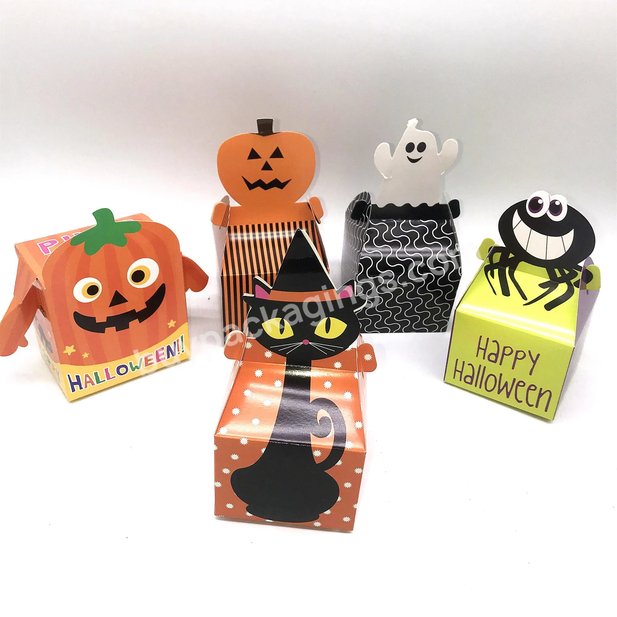 Wholesale children sweet bonbon chocolate gift paper packaging container halloween candy bags for kids
