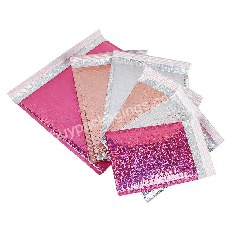 Wholesale Christmas Thick Pink Rose Gold Courier Bag Packaging Custom Padding Envelope Metallic Holographic Poly Bubble Mailer - Buy Poly Bubble Mailer,Holographic Bubble Mailer,Metallic Bubble Mailer.