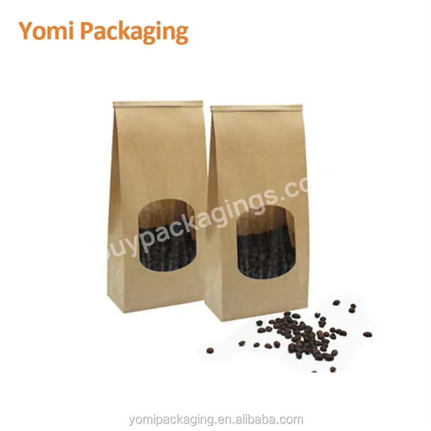 Wholesale Clean Window Kraft Paper Gusset Ground Coffee Bags With Zipper - Buy Coffee Bags With Zipper,Gusset Ground Coffee Bags,Clean Window Coffee Bags.