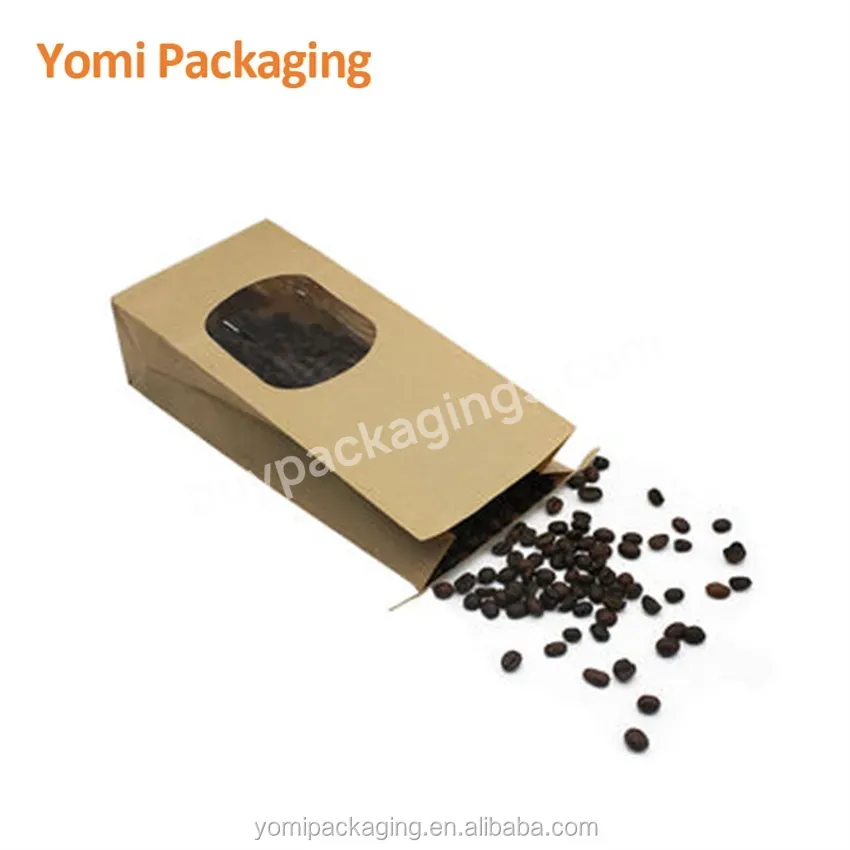 Wholesale Clean Window Kraft Paper Gusset Ground Coffee Bags With Zipper - Buy Coffee Bags With Zipper,Gusset Ground Coffee Bags,Clean Window Coffee Bags.