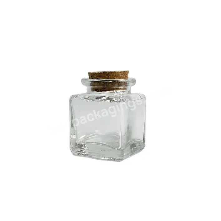 Wholesale Clear Square Glass Spice Jars Salt Pepper Container Cork Lid Glass Jars - Buy Saffron Glass Jar,Glass Jars Cork,Glass Jar Cork Lid.