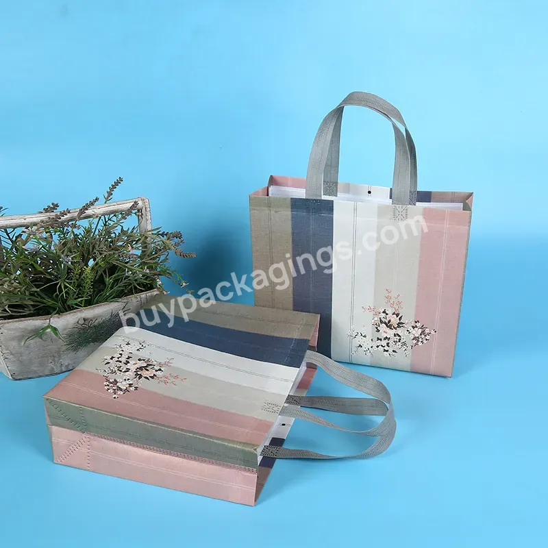 Wholesale Colorful Reusable Recyclable Laminated Large Capacity Custom Handle Pp Non Woven Stock Bag For Shopping