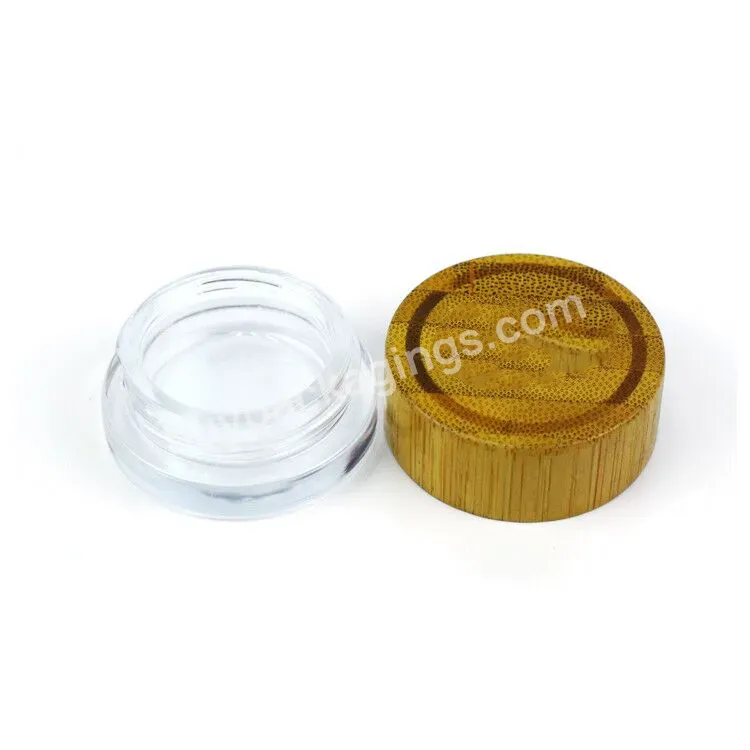 Wholesale Cosmetic Face Cream Container 9ml Frosted Clear Glass Jar With Bamboo Wood Lid - Buy Child Proof Concentrate Jar 5ml 7ml 9ml,Hexagon Clear Concentrate Jar,Certified Concentrate Jar.