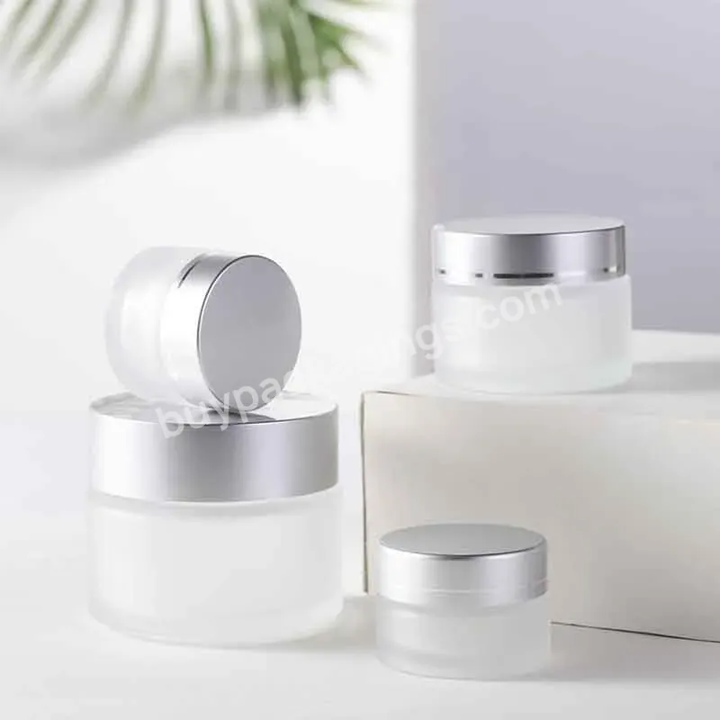 Wholesale Cosmetics Container Cream Jar Custom Capacity Glass Frosted Transparent Skin Care Packaging Sleep Cream Jar - Buy 5g 10g 20g 30g 50g 60g 100g Clear Glass Cream Jar,Custom Recyclable Glass Cosmetic Jar,Cosmetic Glass Jar Container With Lids.