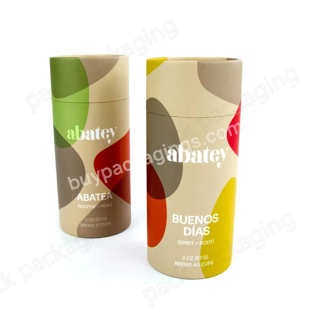 Wholesale Custom Food Grade Fancy Logo Printed Kraft Paper TubePaper Tube Packaging