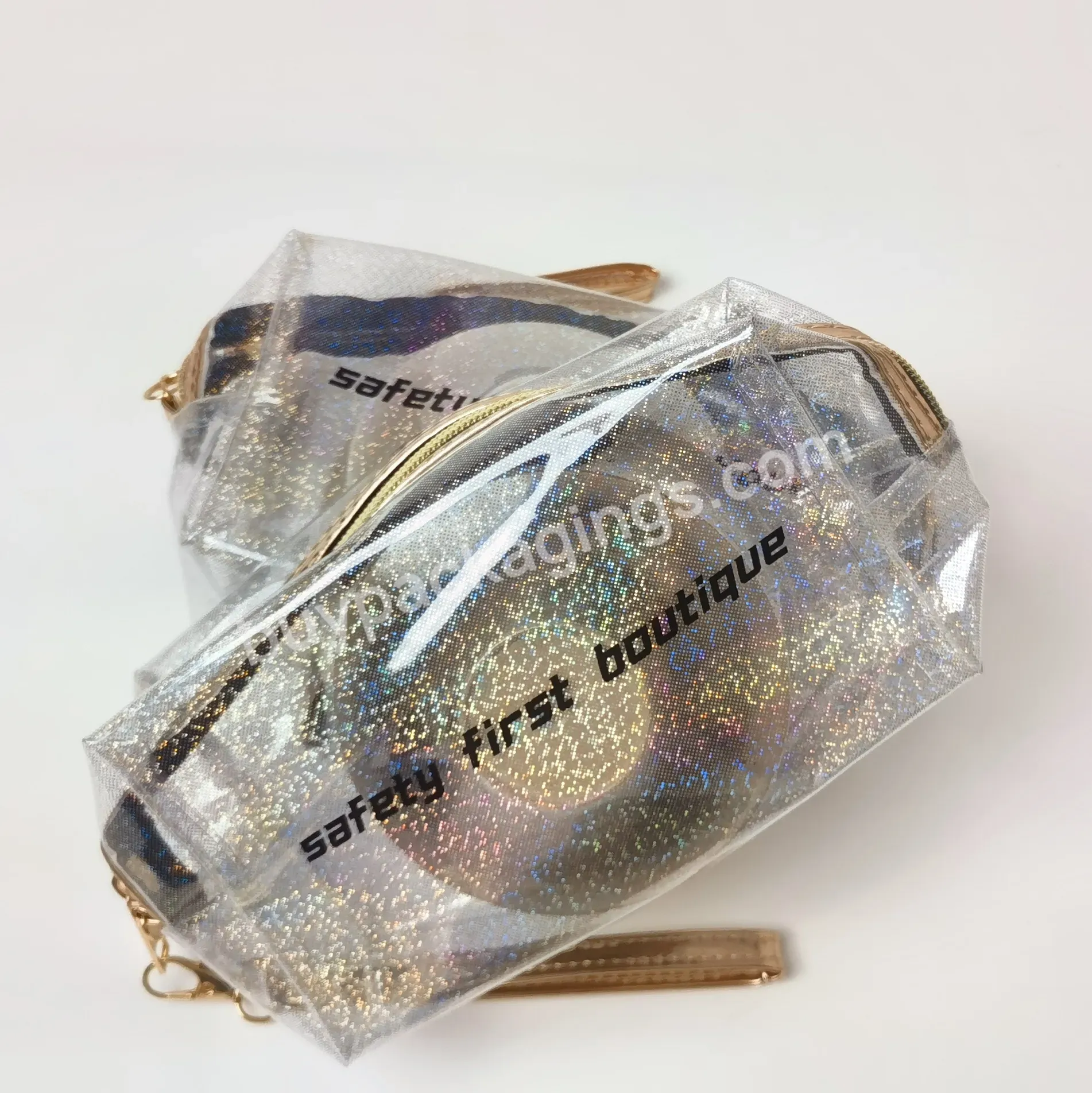 Wholesale Custom Holographic Waterproof Cosmetic Bag Transparent Pvc Makeup Bag Large Capacity For Convenient Travel - Buy Holographic Waterproof Cosmetic Bag,Pvc Makeup Bag,Cosmetic Bag.