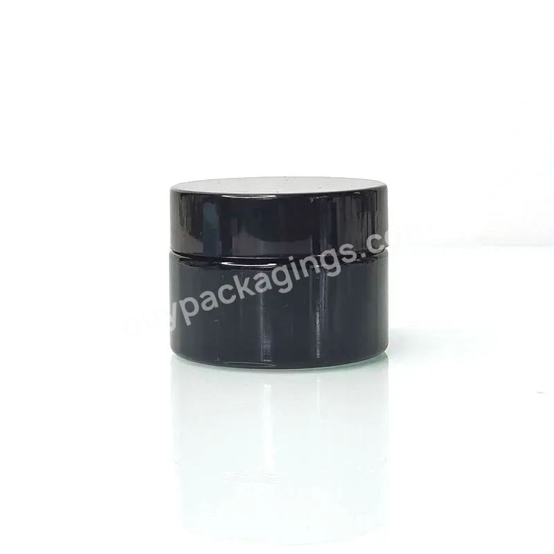 Wholesale Custom Label Uv Black 10g 50g 100g 200g Screw Cap Empty Wide Mouth Violet Glass Jar