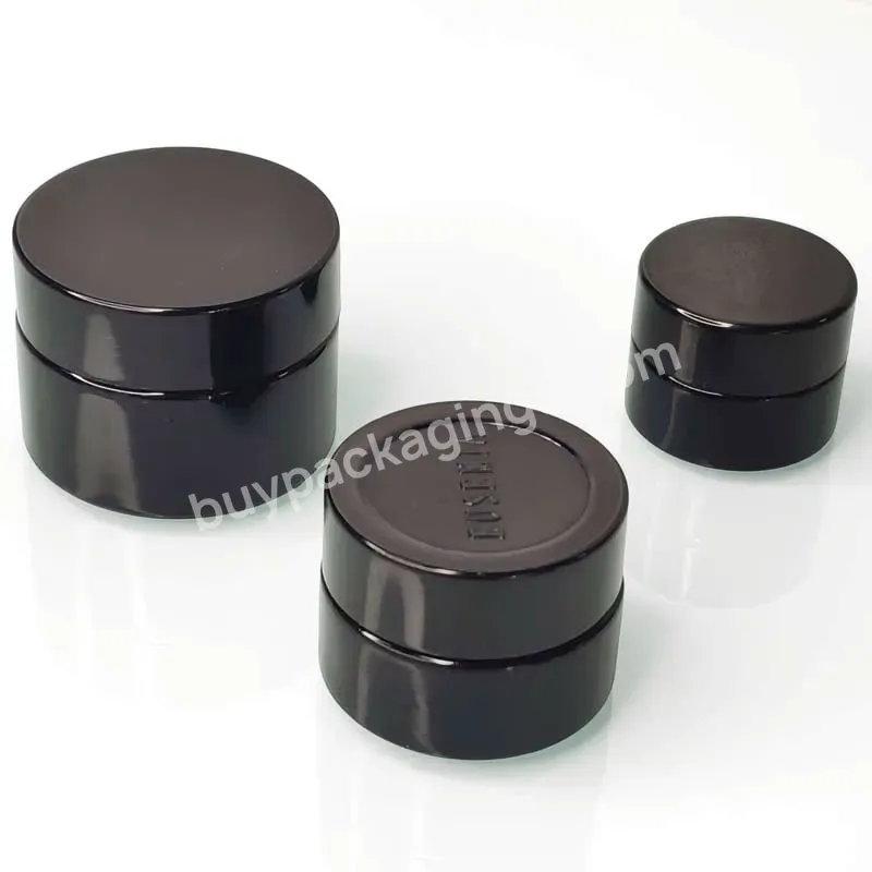 Wholesale Custom Label Uv Black 10g 50g 100g 200g Screw Cap Empty Wide Mouth Violet Glass Jar