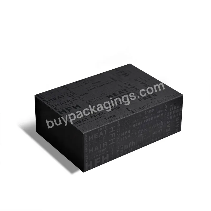Wholesale Custom Logo Black Folding Cardboard Box Recyclable Wig Packaging Magnetic Gift Box With Magnet - Buy Gift Box For Wig,Foldable Box With Magnet,Magnet Gift Boxes.