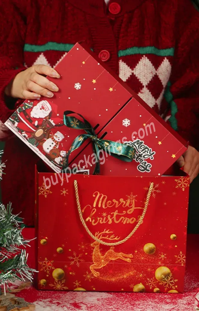 Wholesale Custom Logo Double Door Christmas Packaging Cardboard Gift Box With Ribbon - Buy Wholesale Creative Design Double Door Cardboard Gift Box,Custom Luxury Gift Box,Custom Logo Printed Christmas Paper Box.