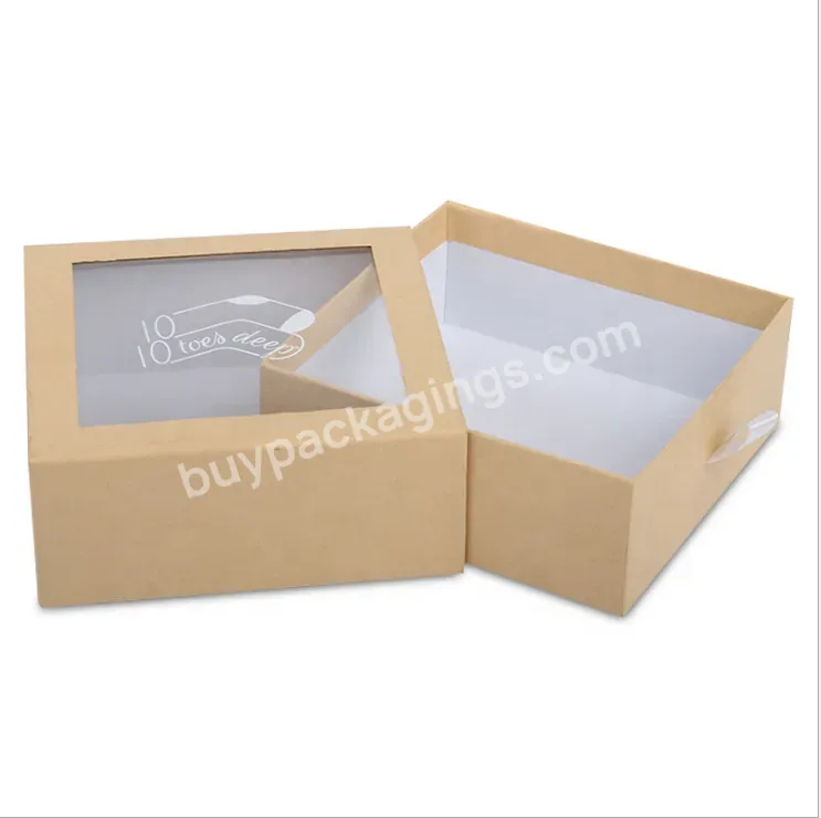 Wholesale Custom Logo Paperboard Paper Drawer Packaging Box Socks Boxes With Window - Buy Socks Boxes,Packaging Box With Socks,Custom Cardboard Paper Socks Packaging Box.