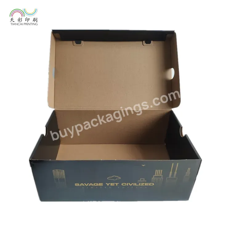 Wholesale Custom Logo Printed Paper Packaging Paperboard Black Shoes Box With Lid Custom Shoe Box - Buy Shoe Box,Custom Shoe Box,Shoe Boxes With Custom Logo.