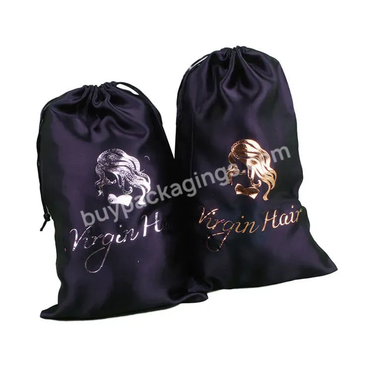 Wholesale Custom Logo Silk Wig Bags Satin Hair Bag